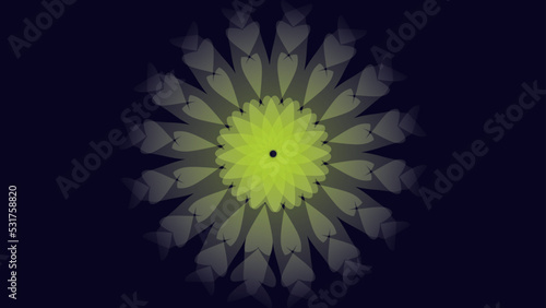 Green color mandala, background, 3d flower  wallpaper gradient effect Water color image vector  vintage abstract Iliustration 