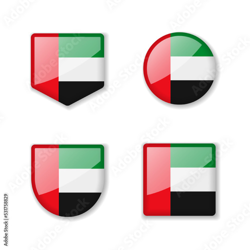 Free Download Flags of United Arab Emirates - glossy collection. - GFXLoad