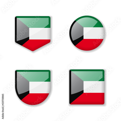 Flags of Kuwait - glossy collection. Free Download Flags of Kuwait - glossy collection. - GFXLoad