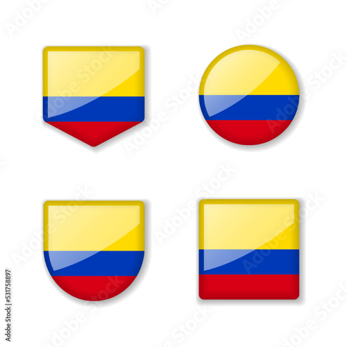 Free Download Flags of Colombia - glossy collection. - GFXLoad