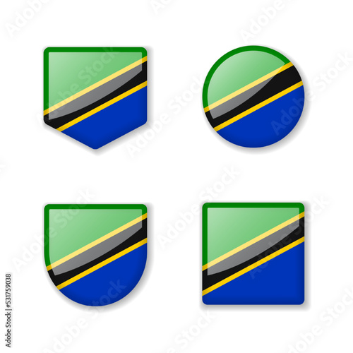 Free Download Flags of Tanzania - glossy collection. - GFXLoad