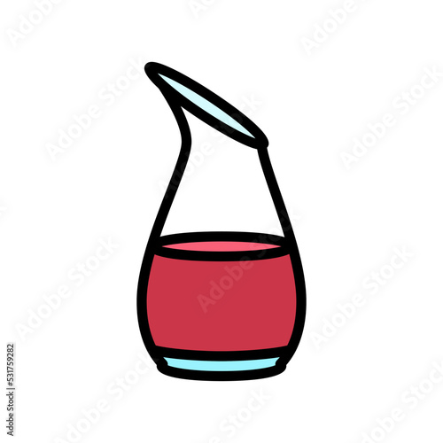 decanter merlot wine glass color icon vector. decanter merlot wine glass sign. isolated symbol illustration