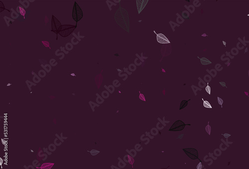 Light Pink vector doodle background.