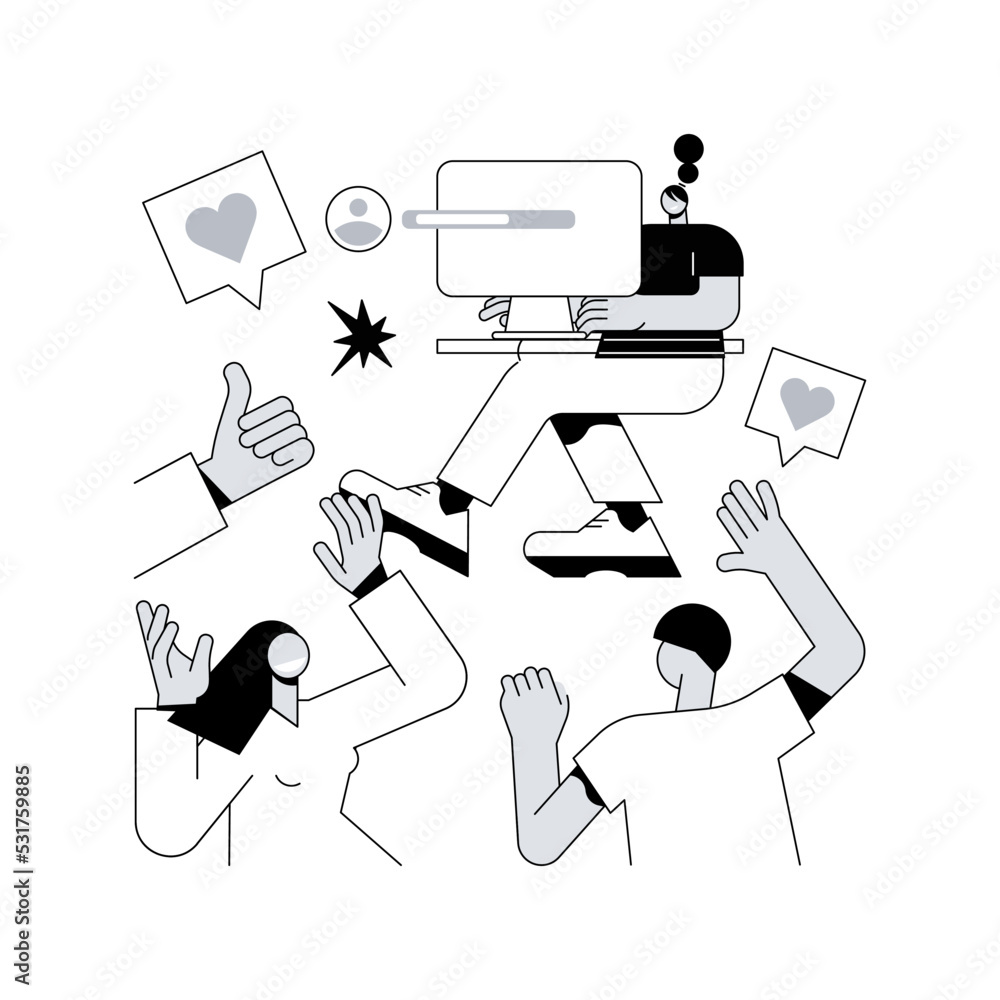 Esport fans abstract concept vector illustration. Computer game, e