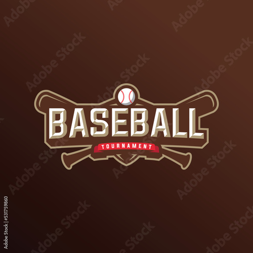 Baseball tournament sport logo.