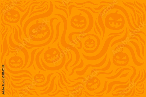 Spooky Halloween background  copyspace pattern with scary pumpkins