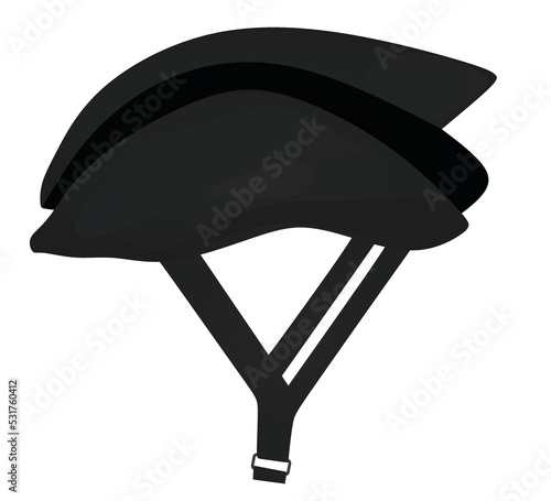 Black  bike helmet. vector illustration
