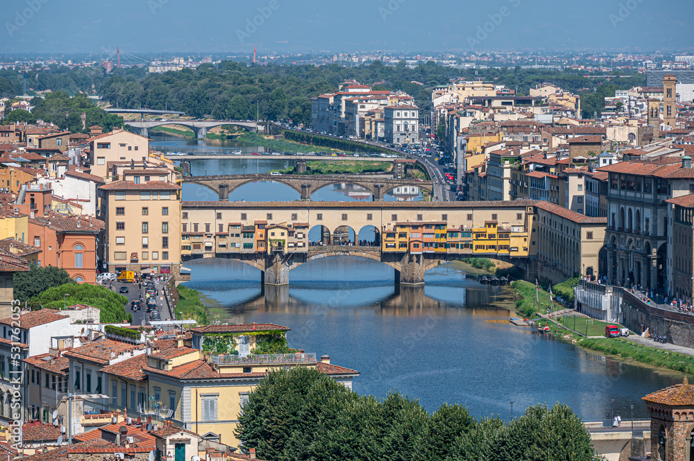 Beautiful Florence famous bridge Ponte Vecchio