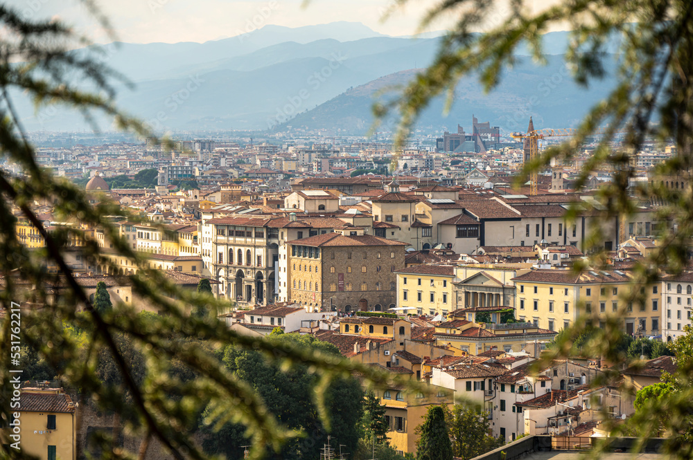 Pictures of Florence from above. Panorama of the city.