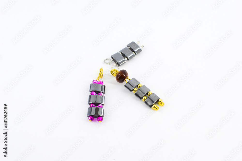 Necklaces made with various beads and crystals. Necklaces made with various beads and crystals.