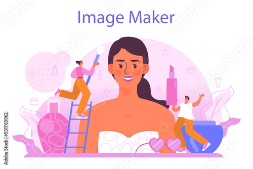 Make up artist. Professional artist doing a beauty procedure,