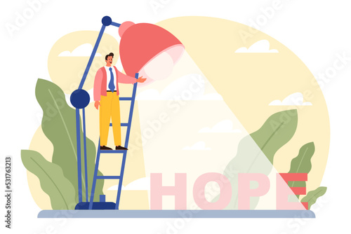 Hope concept. New beginning and faith in the future, support