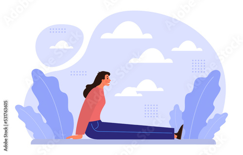 Loneliness concept. Unhappy person left alone. Character suffering