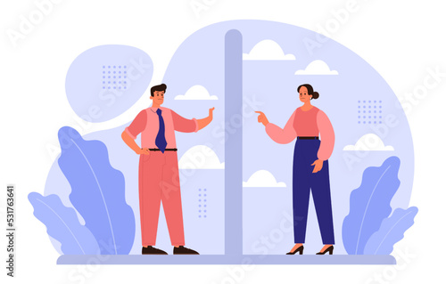 Loneliness concept. Unhappy person left alone. Character suffering