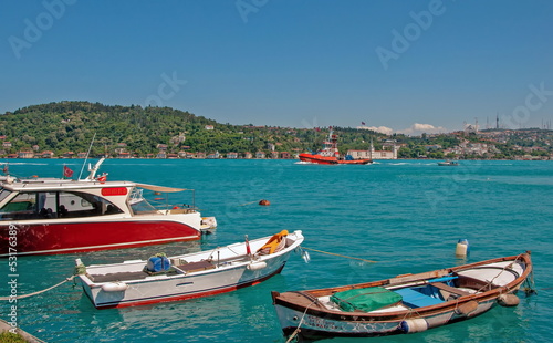 boats in the turquase bosphorus