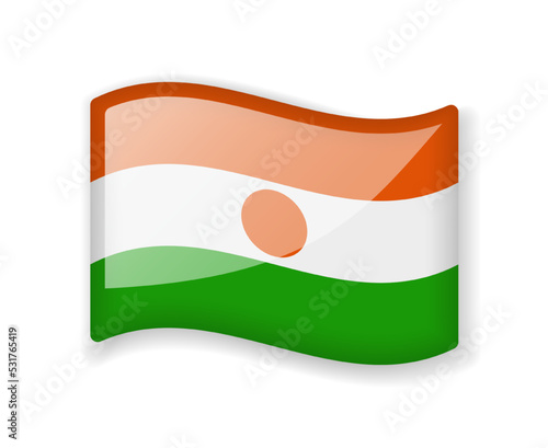 Free Download Niger flag - Wavy flag bright glossy icon. - GFXLoad