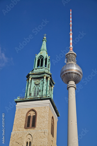 St. Mary s Church (Marienkirche) and the Berlin TV tower,Germany
