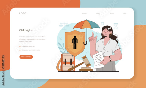 Law class web banner or landing page. Punishment and judgement