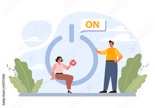 To turn on concept. Character presses the switch button or pull a lever