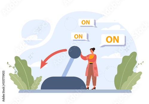 To turn on concept. Character presses the switch button or pull a lever