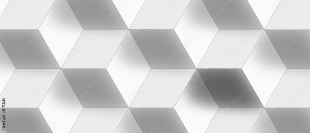Abstract Cube Panoramic Background. White Graphic Design Abstract Cube Panoramic Background. White Graphic Design