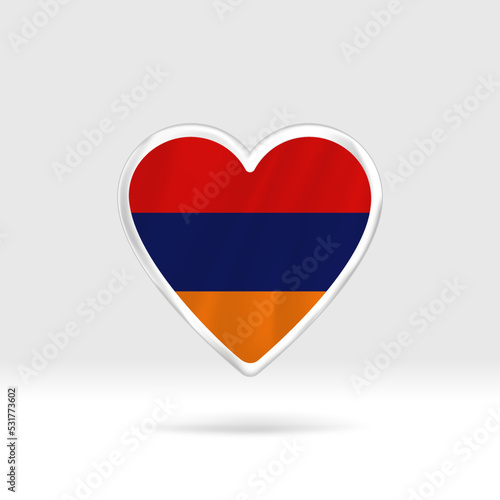 Free Download Heart from Armenia flag. Silver button star and flag template. Easy editing and vector in groups. National flag vector illustration on white background. - GFXLoad