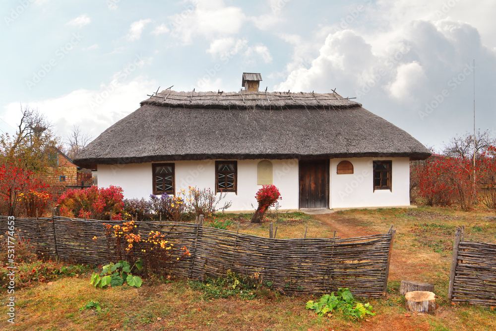 Traditional Ukrainian house of the 17-18th century in Ukraine Traditional Ukrainian house of the 17-18th century in Ukraine
