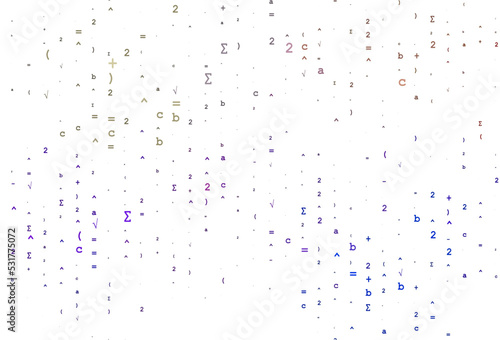 Light Multicolor, Rainbow vector cover with math elements.
