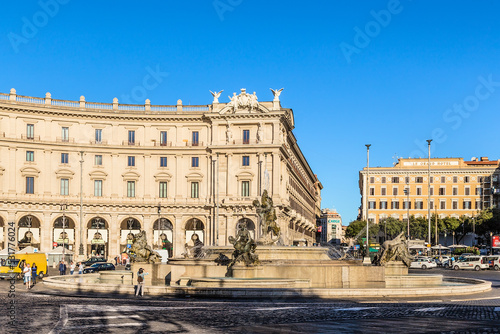 Rome, Italy. Naiad Fountain (1901) in Place de la République