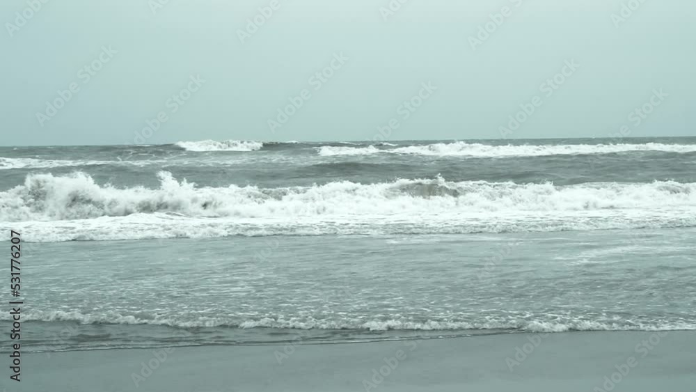 Sea Waves Crushing On Ocean Floor. Nature Background. Puri, Odisha, India Sea Waves Crushing On Ocean Floor. Nature Background. Puri, Odisha, India