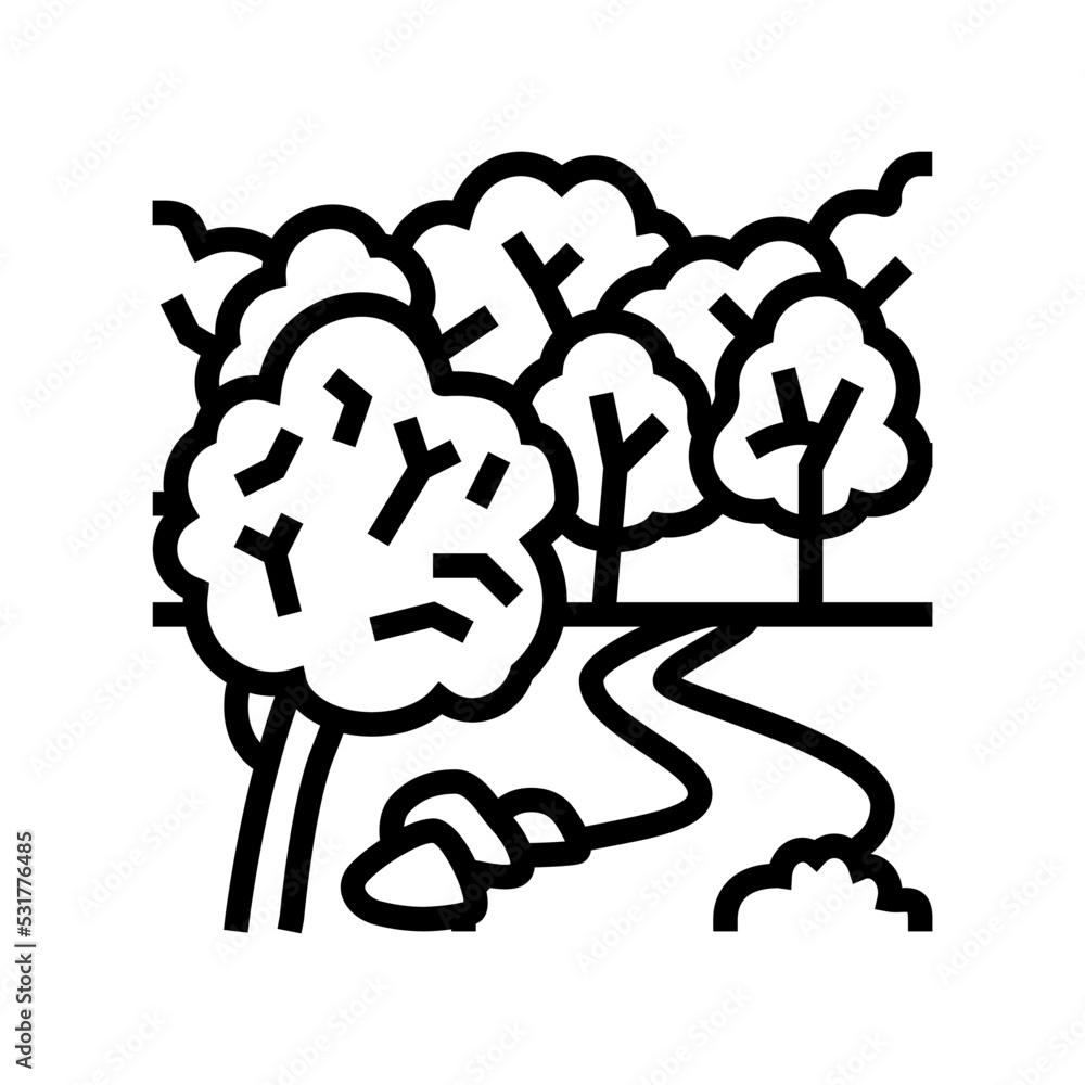 forest yellow autumn line icon vector. forest yellow autumn sign. isolated contour symbol black illustration forest yellow autumn line icon vector. forest yellow autumn sign. isolated contour symbol black illustration