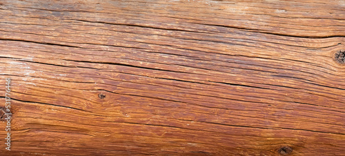 Textured background of dry wood in the interior. Panoramic background, texture