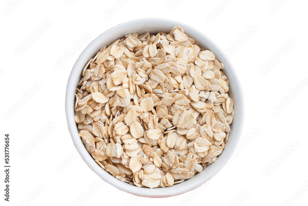 oats in a bowl, white background oats in a bowl, white background