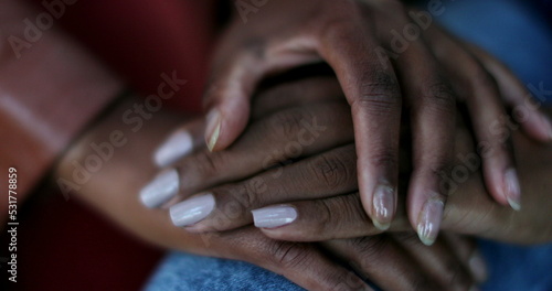 African hands support empathy close-up
