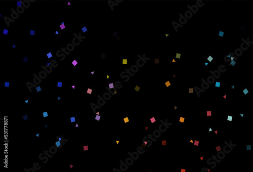 Dark Multicolor  Rainbow vector pattern in polygonal style with circles.