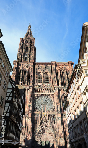 Cathedral called Notre-Dame de Strasbourg in France