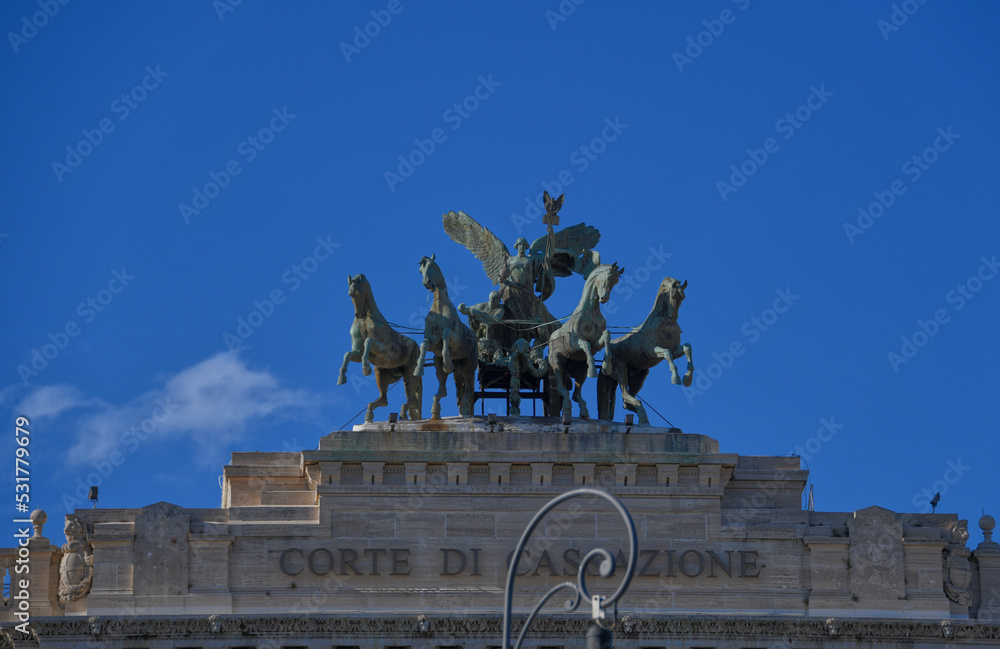 Obraz premium The Palace of Justice in Rome Italy as seen from the Tiber River.