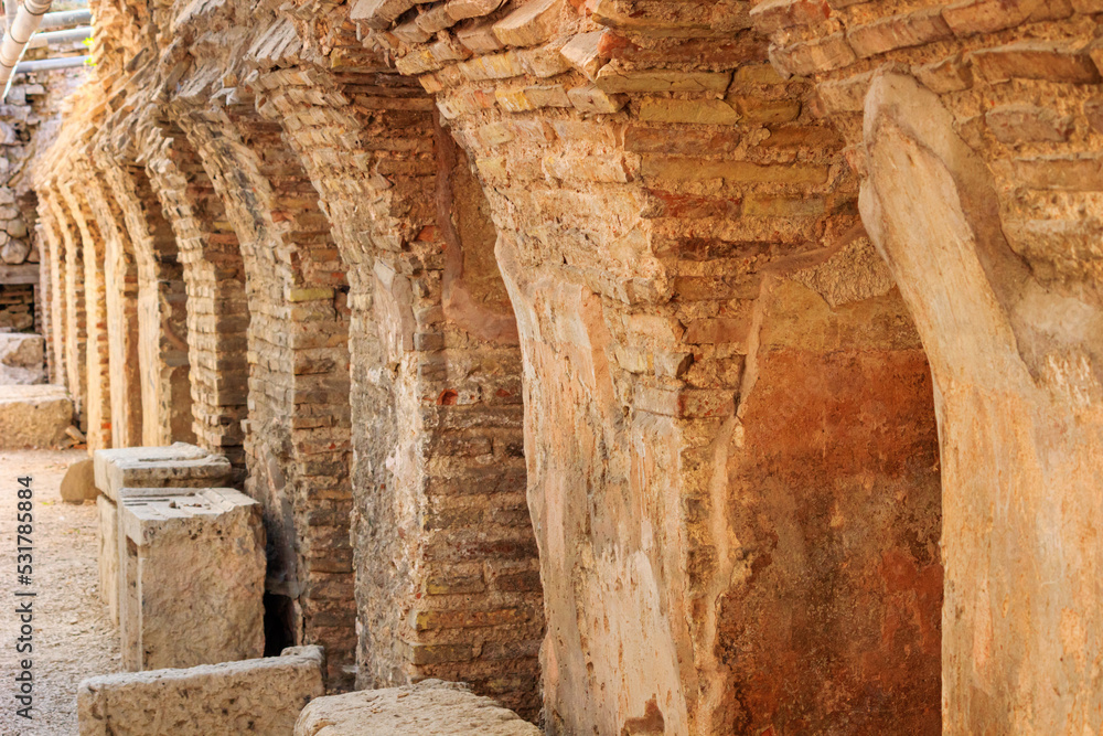 Obraz premium Remains thermae of ancient Roman Odessos, in the city of Varna, on the Black Sea coast of Bulgaria