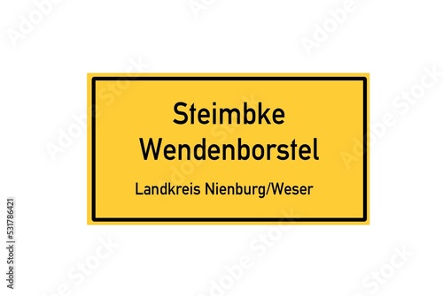 Isolated German city limit sign of Steimbke Wendenborstel located in Niedersachsen photo