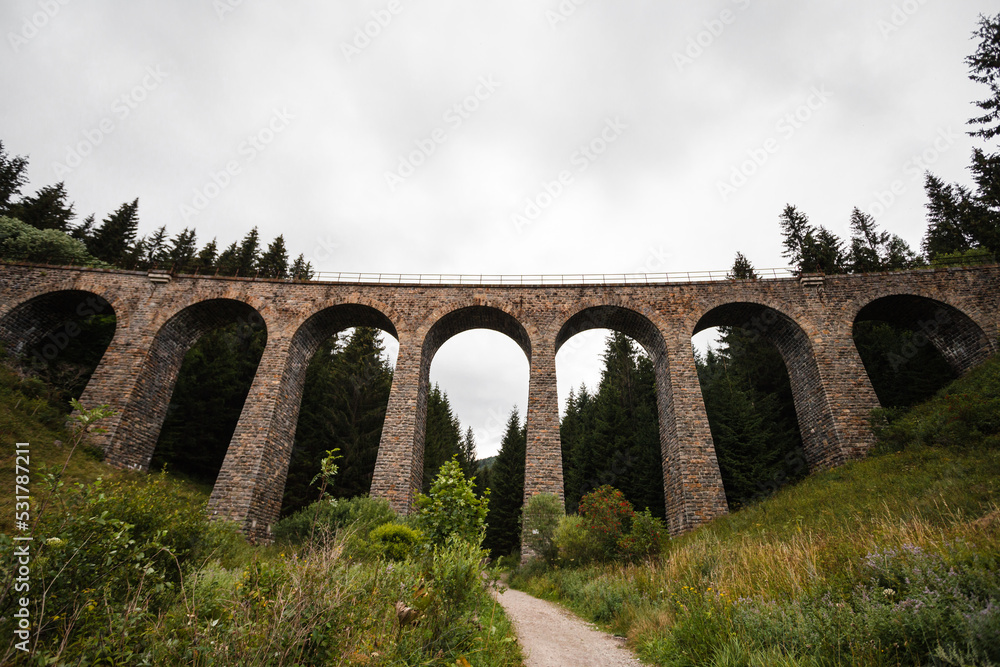 Landscape photo of majestic viaduct in the forest - Telgart, Slovakia.