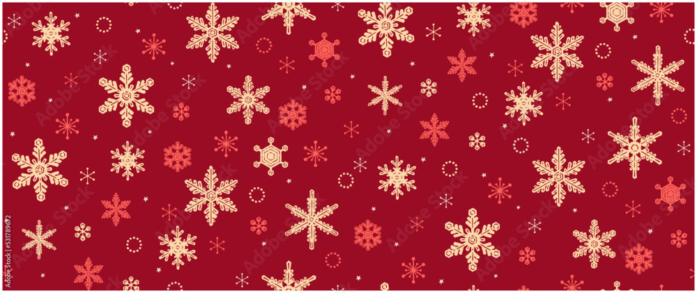 雪の結晶のシームレスなパターン-手描き