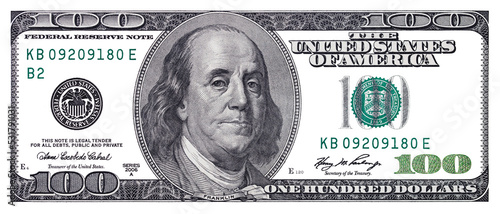 Transparent 100 US  dollar banknote photo