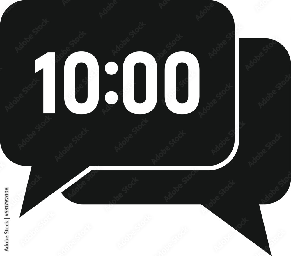 Job hour chat icon simple vector. Work time. Home clock Job hour chat icon simple vector. Work time. Home clock