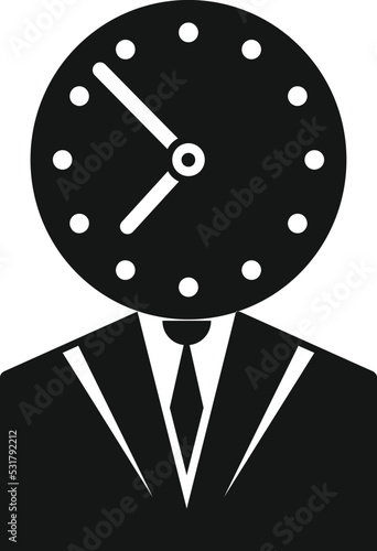 Business work hour icon simple vector. Office time. Remote worker