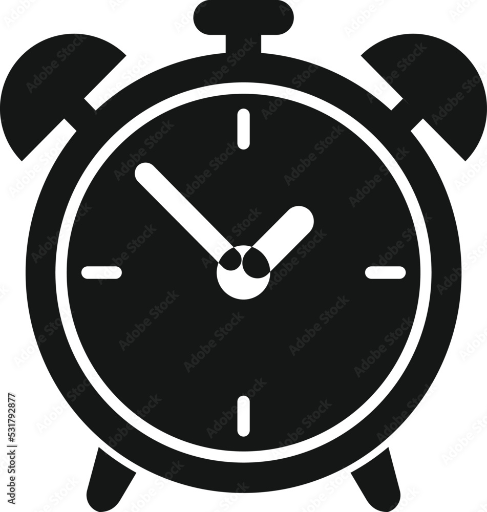 Alarm clock icon simple vector. Office time. Remote worker Alarm clock icon simple vector. Office time. Remote worker
