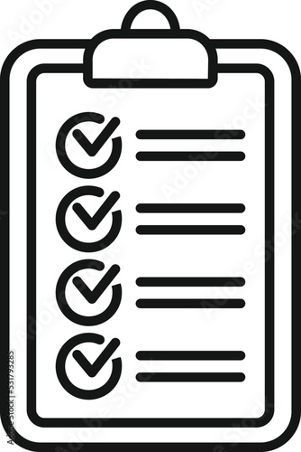 Job clipboard icon outline vector. Work time. Office hour
