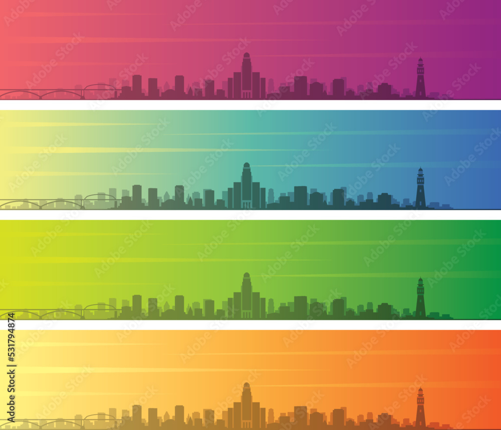 Buffalo Multiple Color Gradient Skyline Banner