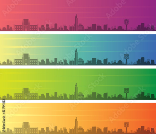 Tulsa Multiple Color Gradient Skyline Banner