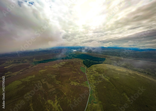 Hellfire Pass, Aber Hirnant in Wales - aerial view 10 photo