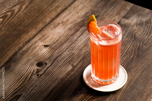 Canvas Print Picture of grapefruit garibaldi cocktail in a highball glass